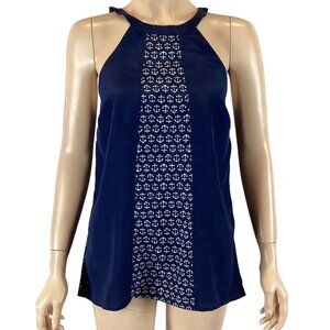 ModCloth Anthropologie Size SMall‎  Anchor Print Halter Top Navy & White
